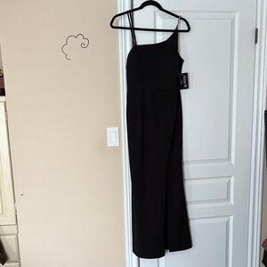 Adrianna Papell Black One Shoulder Dress
